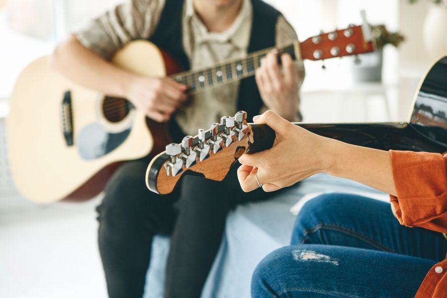 A music lesson in progress at Rhythm Music Schools